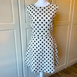 Pinkyotto white dress with black polka dots